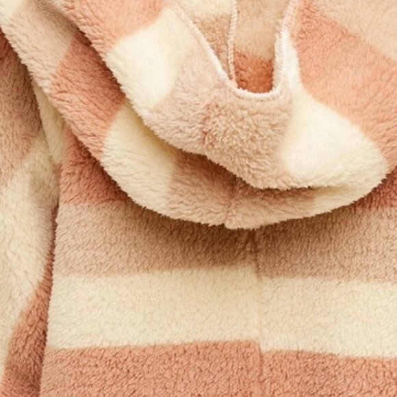 NEW Boutique Hooded Pink Teddy Jacket Cozy Sherpa Fleece Weekend Furry Soft Warm - Picture 5 of 5